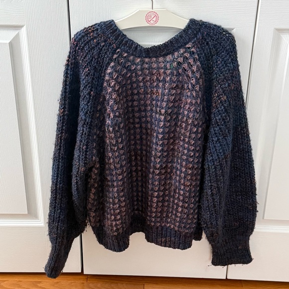 Anthropologie Moth Hillwalk Wool Blend Puff Sleeve Sweater - Picture 3 of 4